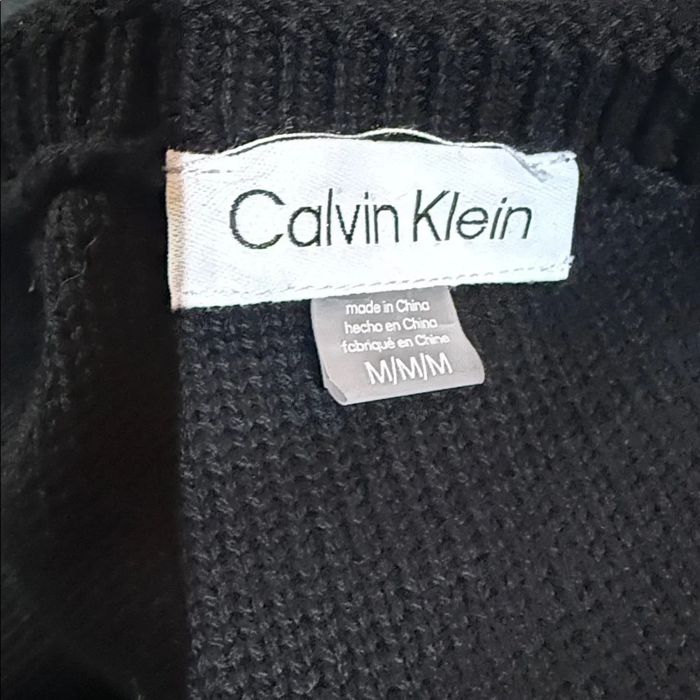 Calvin Klein Cut Out Midi Dress Ribbed Knit Sz M NEW Black 100% Cotton - Picture 3 of 5